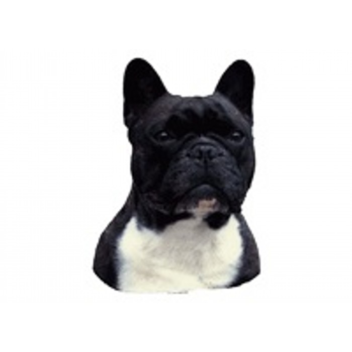 Fransk Bulldog, hv. Vælg: klistermærke, nøglering, mm.
