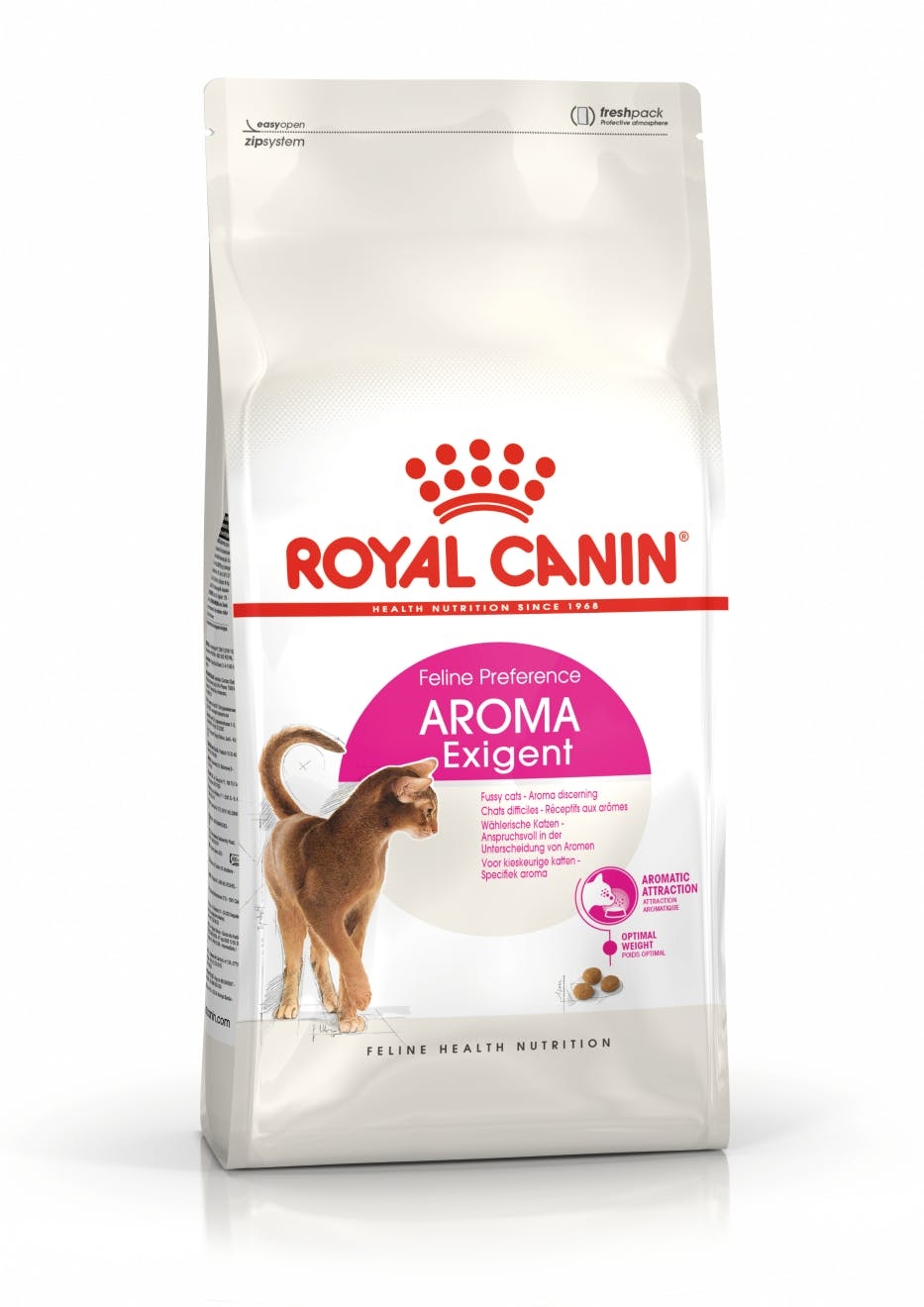 Se Royal Canin Aroma Exigent - Til kræsne katte, hvad angår duft. Over 1 år. 10kg. hos Alttilhundogkat.dk