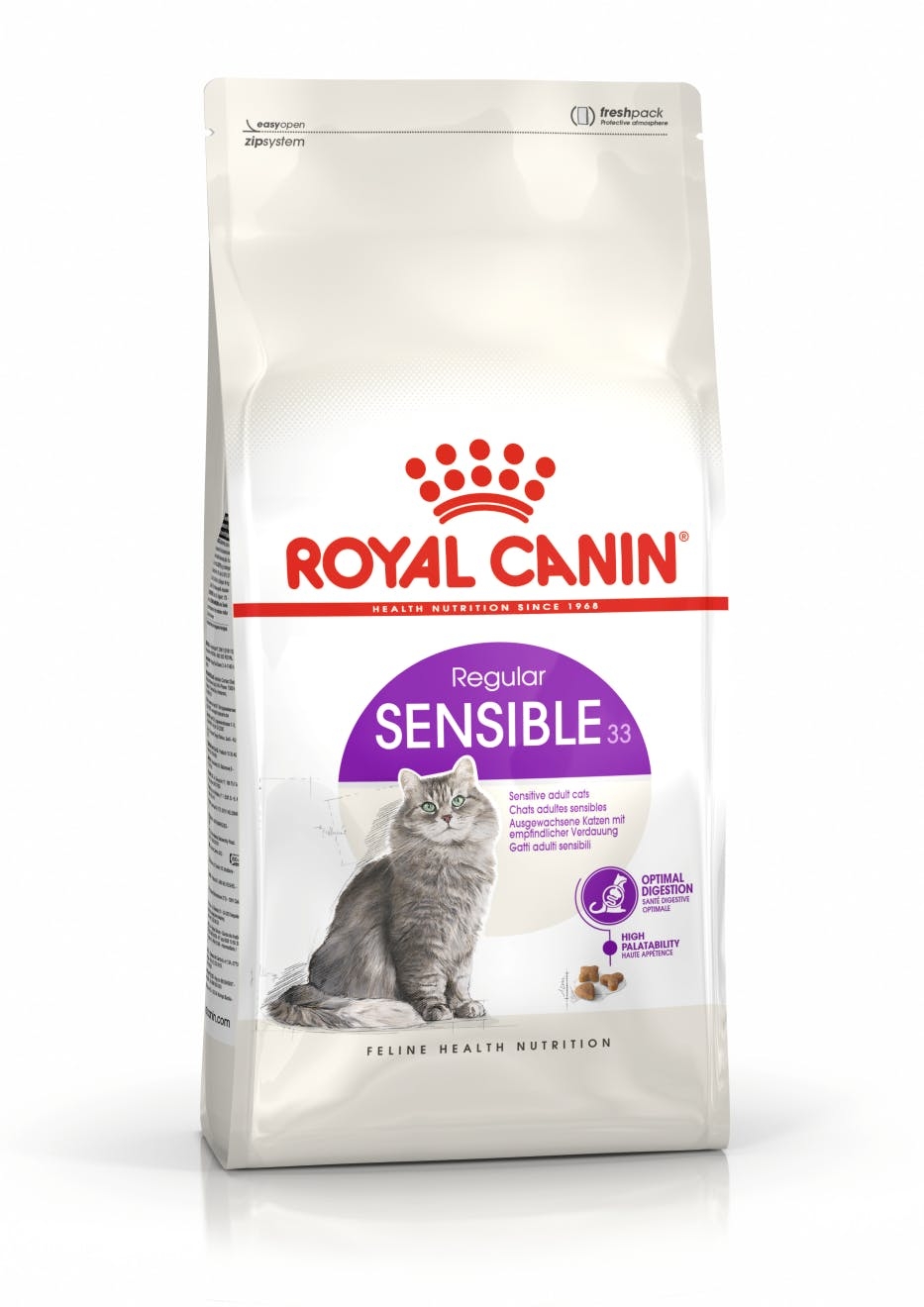 Billede af Royal Canin Sensible 33. Til voksne katte over 1 år med følsomt fordøjelsessystem.