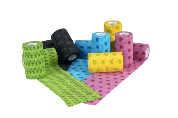 8: Fun-Flex Pet Bandage / wrap. Ass. farver. 1 rulle á 7,5cm x 4,5m.