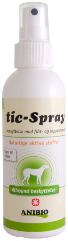 Se Anibio Tic-Spray til hund og kat. Beskytter mod lopper og flåter. 150ml. hos Alttilhundogkat.dk