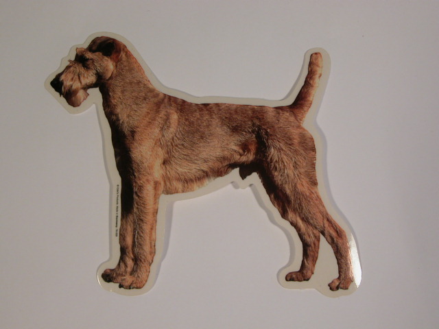 Irsk Terrier, st. Vælg: klistermærke, nøglering, broche, slipsenål, mm.