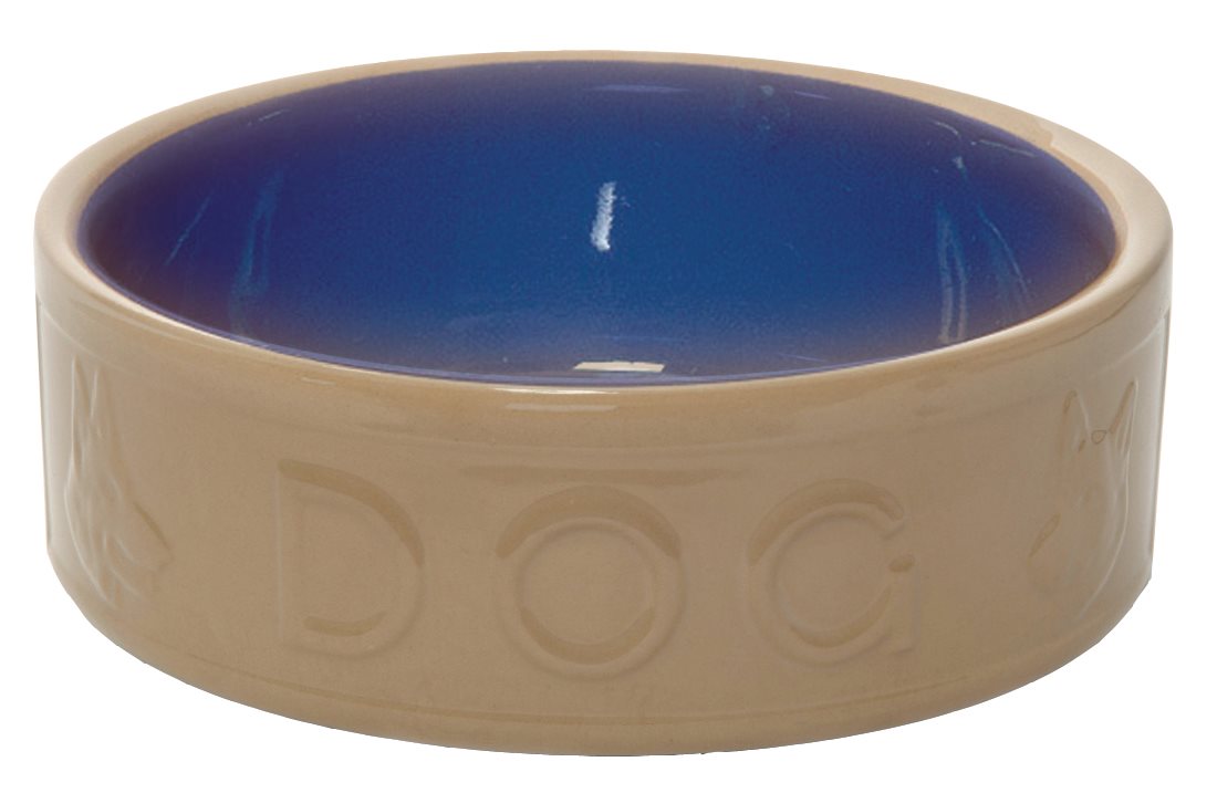 MASON CASH hundeskål med blå inderside.