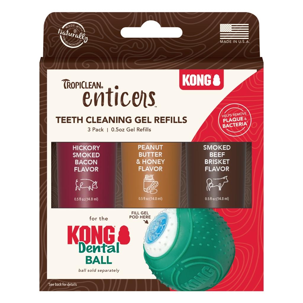 KONG TROPICLEAN Refill Dental gel 3x17ml.