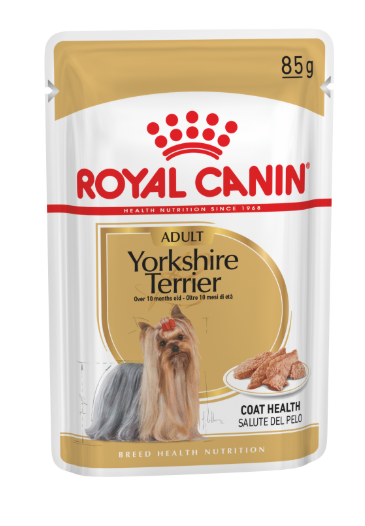 Se Royal Canin vådfoder Yorkshire Terrier. Adult - over 10 måneder. 12x85g. hos Alttilhundogkat.dk