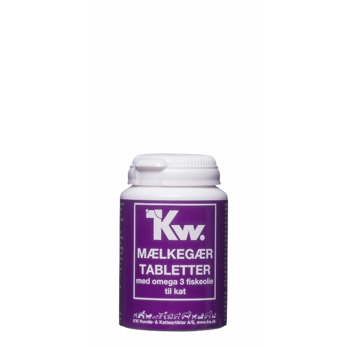#3 - KW Mælkegær tabletter med omega 3 fiskeolie. 100 tab.