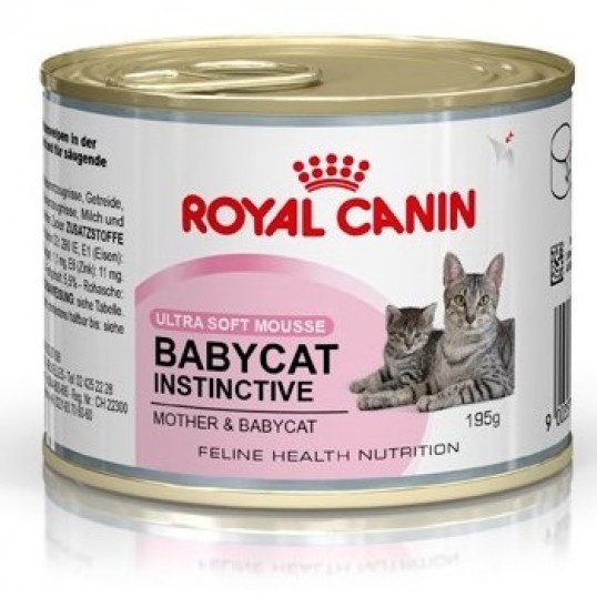 Royal Canin Babycat instinctive Mousse. Til den diegivende hunkat og hendes killinger op til 4 måneder. 1 ds á 195 g.