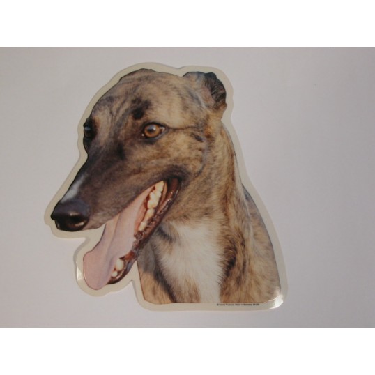 Greyhound, hv. Vælg: klistermærke, nøglering, broche, slipsenål, mm.