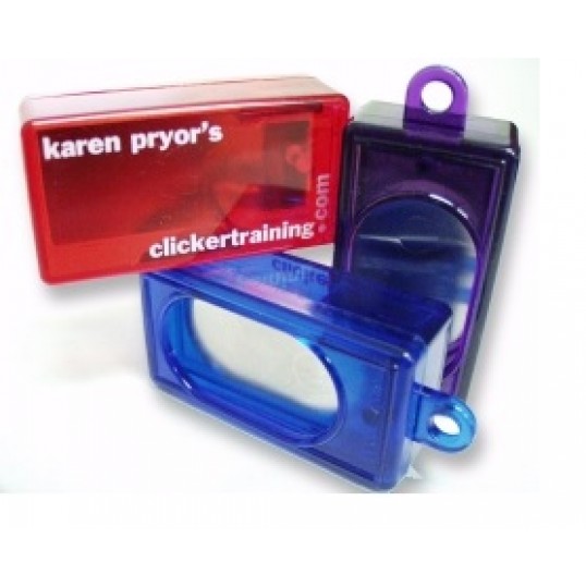 Karen Pryor Classic Box Clicker med metalplade. Måler ca. 6 cm. 1 stk. Ass. farver