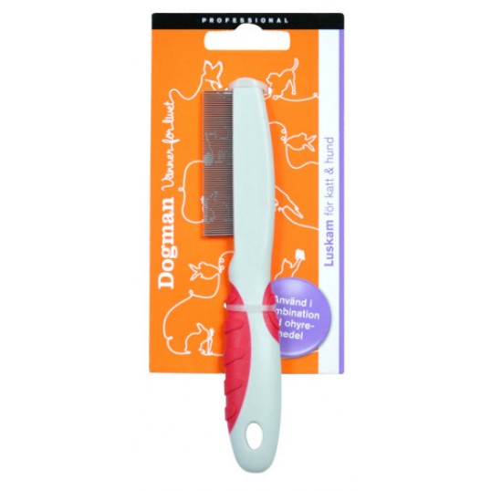 DG Grå/rød lussekam til katte &amp; små hunde