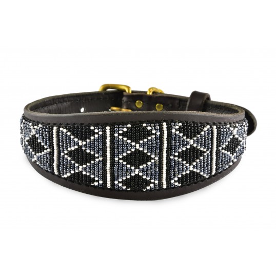 Rafiki black Whippet halsbånd. Zinj Design.
