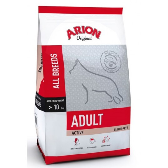 Arion Original Adult Active hundefoder til hunde med højt energibehov 12 kg.