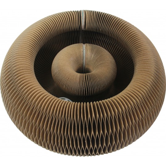 Kradselegetøj med katteurt og bold, i pap.