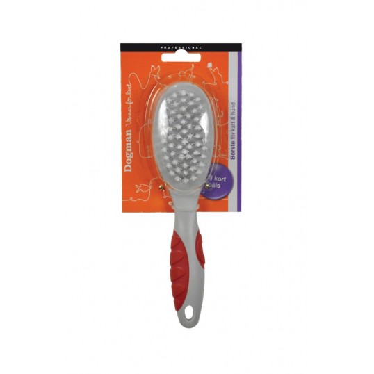 DG grå /rød. Nylonbørste til katte og hunde
