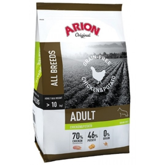 Arion No Grain - Adult - kylling og kartofler. 12kg.