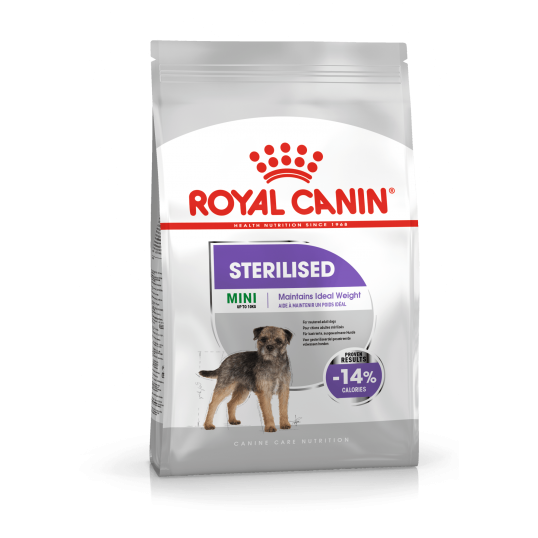 Royal Canin Mini Sterilised Adult. Til Steriliserede/kastrerede hunde. Over 10 måneder