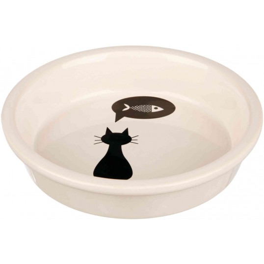 Keramiksskål til kat hvid