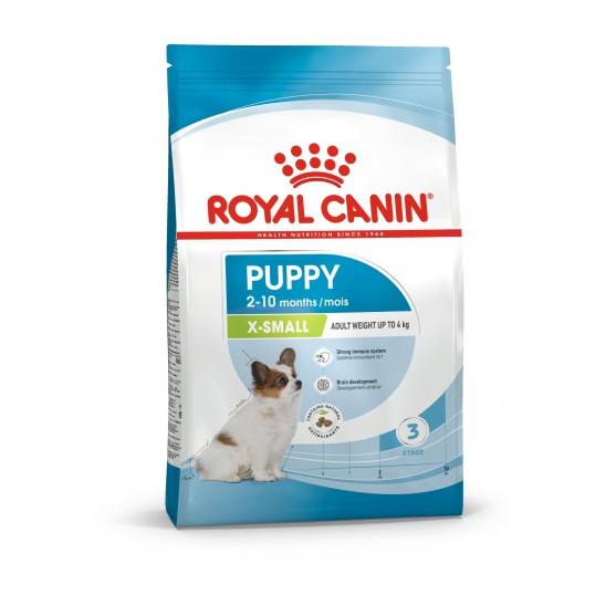 Royal Canin XSmall Puppy - fra 2 til 10 måneder. Voksenvægt op til 4 kg.