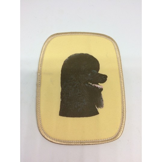 Stofmærke med Pudel, sort.