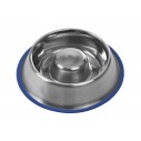 Buster Slow feeder / spis-langsomt hundeskål med blå silikonering i bunden