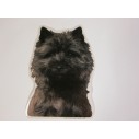 Cairn Terrier, brun, hv. Vælg: klistermærke, nøglering, mm.