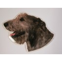 Irsk Ulvehund, hv. Vælg: klistermærke, nøglering, broche, slipsenål, mm.