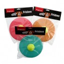 Frisbee med tennisbold i midten.