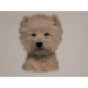 West Highland White Terrier, hv. Vælg: klistermærke, nøglering, mm
