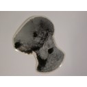 Bedlington Terrier, hv. Vælg: klistermærke, nøglering, broche, slipsenål, mm.