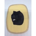 Stofmærke med Chow chow, sort, hv.