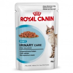 Royal Canin Urinary Care Gravy. Tynde bidder i sovs. Vådfoder. Til voksne katte over 1 år med følsomme urinveje. 12 ps. á 85 g.