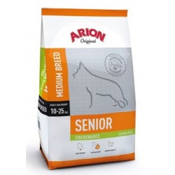 Arion Original Senior Medium Breed hundefoder med Kylling og Ris. Til hunde over 8 år, der vejer mellem 10-25 kg. (Pose á 12 kg)