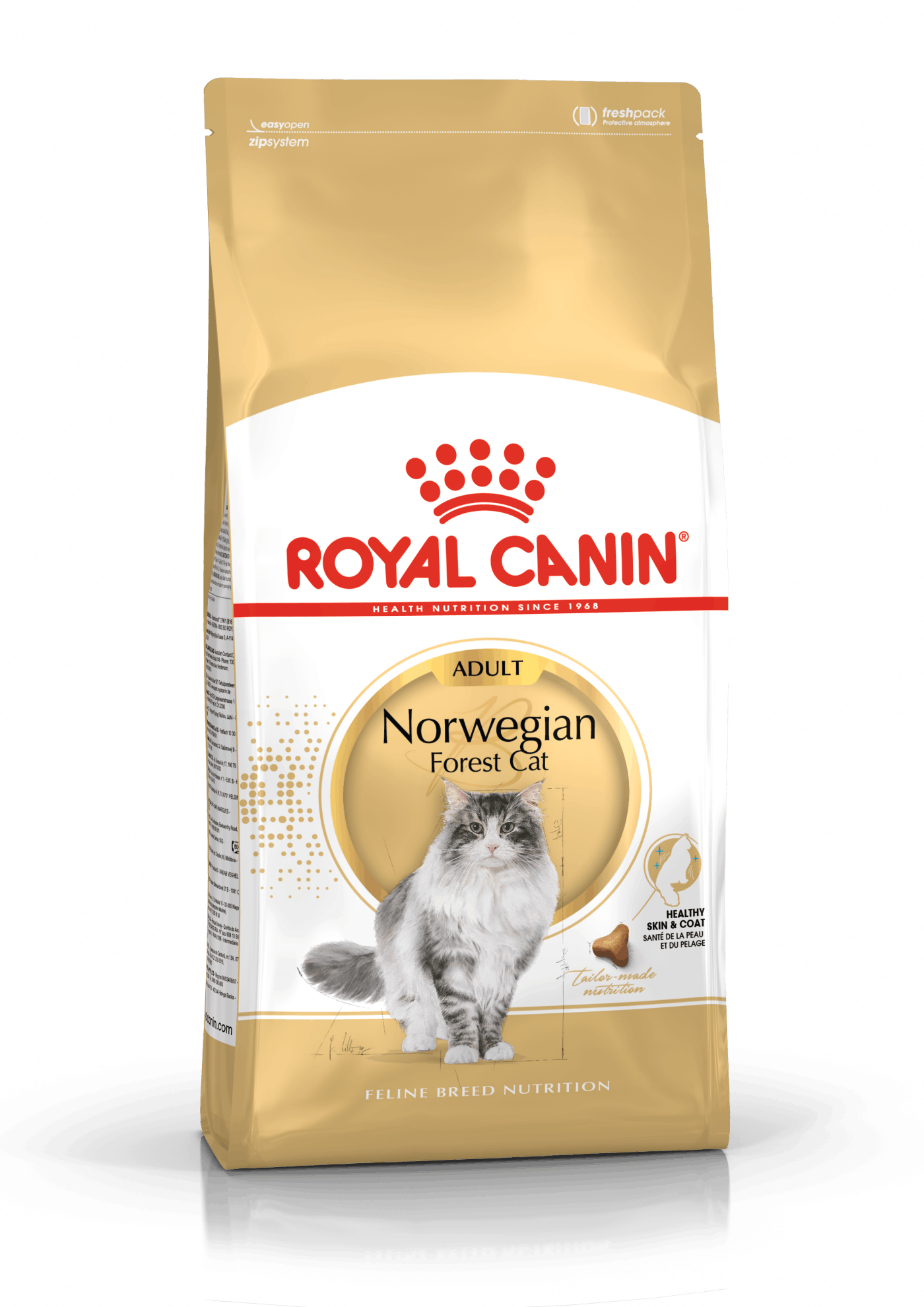 Se Royal Canin Adult Norwegian Forest Cat / Norsk skovkat. Til den voksne kat over 12 måneder hos Alttilhundogkat.dk