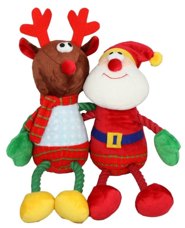 Billede af HugTugz Julemands bamse med reb-arme og -ben.