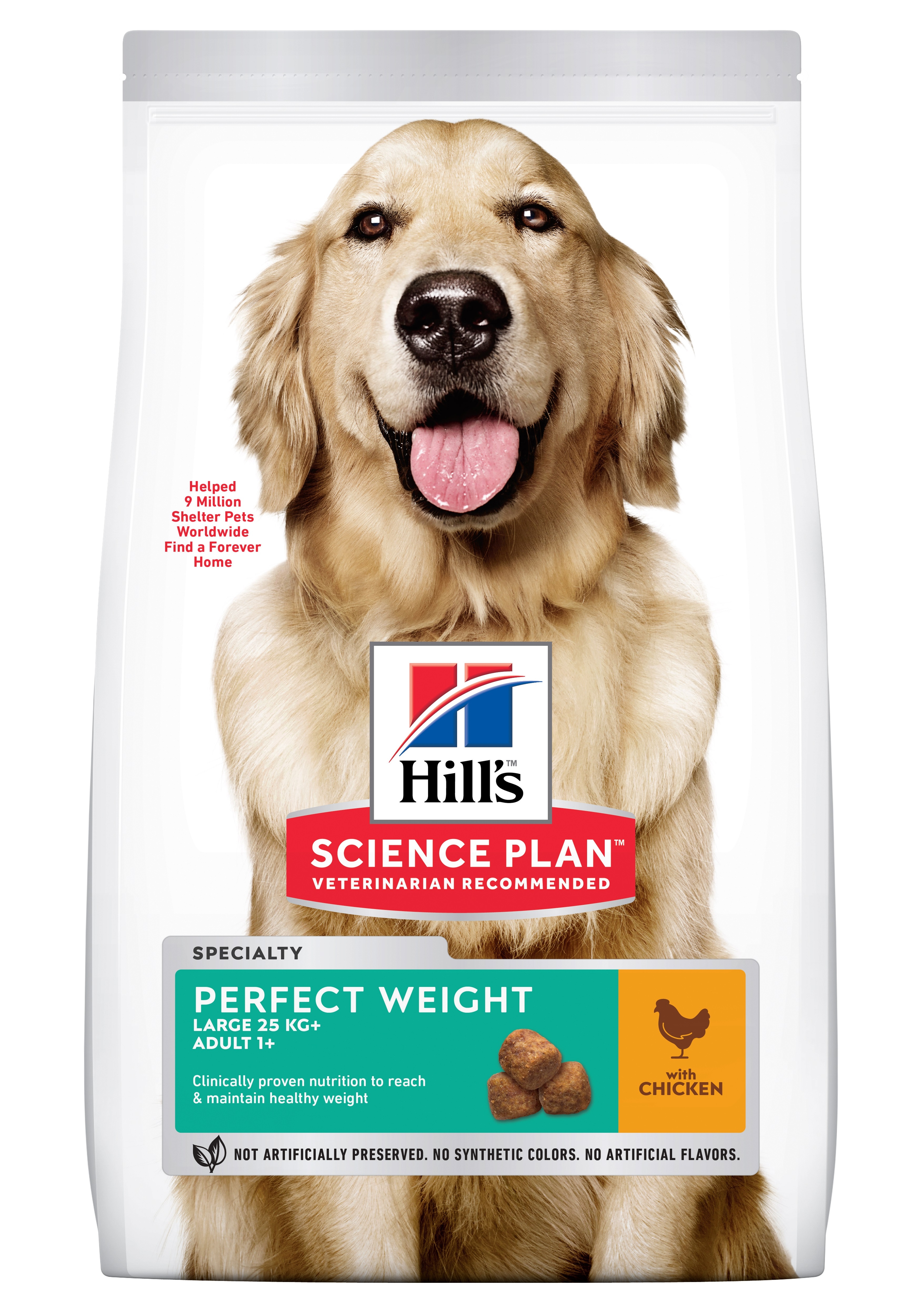 Billede af Hill's Science Plan&trade; Canine Adult Perfect Weight&trade; Large Breed. Chicken. 12kg. hos Alttilhundogkat.dk