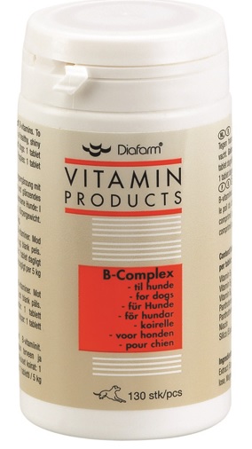 Billede af Diafarm B-Complex. B-vitamintabletter til hunde. Dåse á 130 stk.