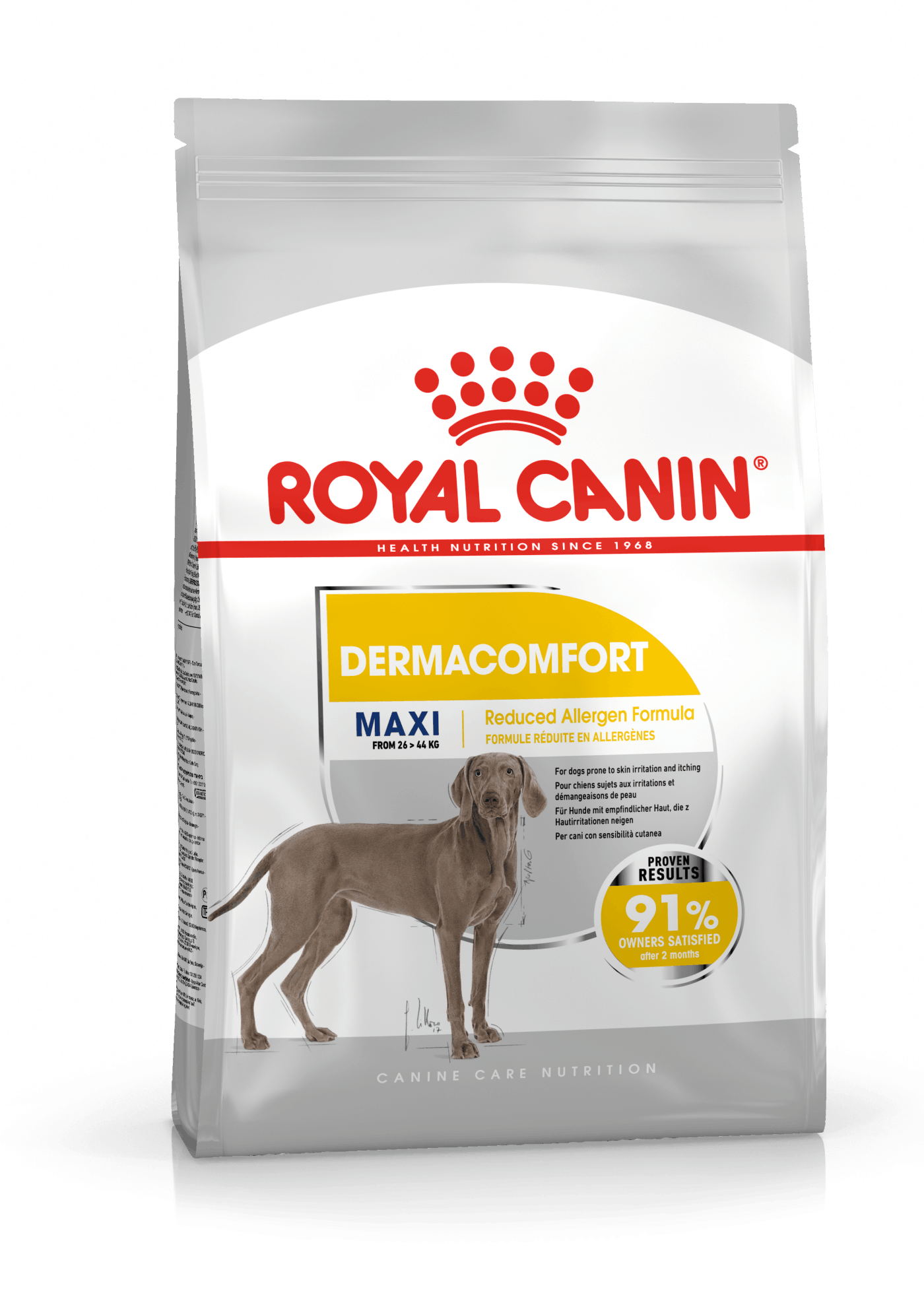 Se Royal Canin Maxi DermaComfort. Adult. 12kg. hos Alttilhundogkat.dk