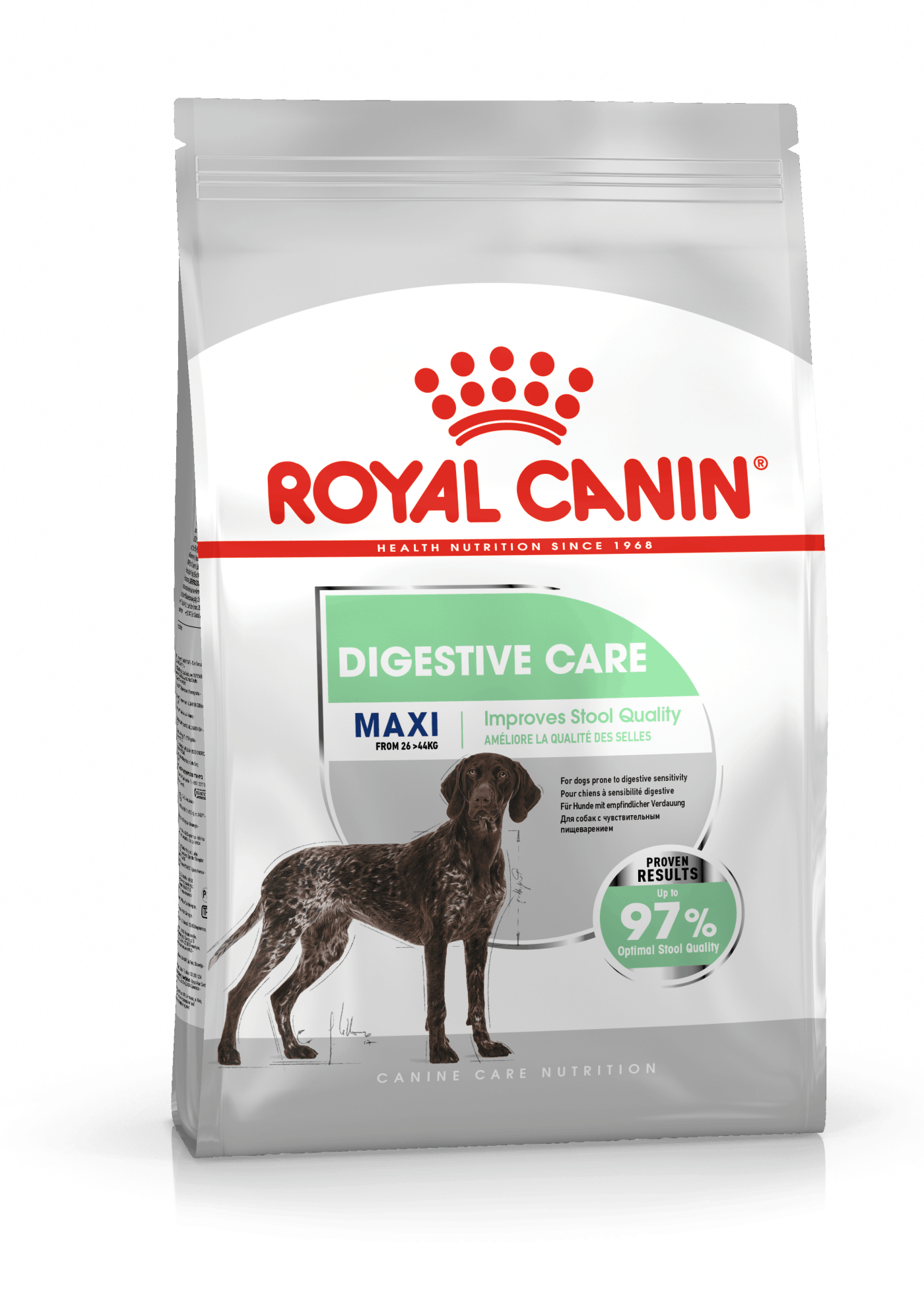 Royal Canin Maxi Digestive Adult(26-44 kg) over med følsom fordøjelse.
