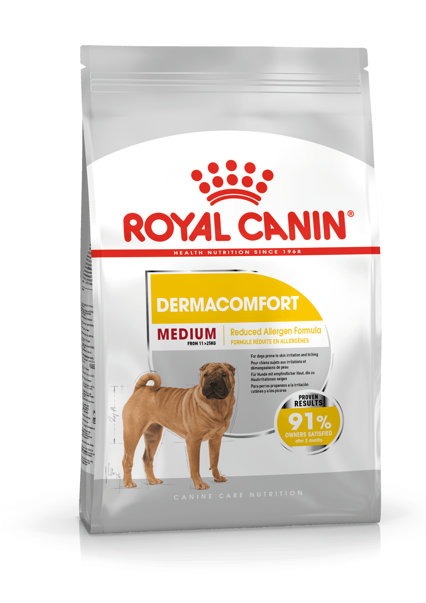 Se Royal Canin Medium DermaComfort. (irriteret / kløende hud). Hunde over 12 måneder hos Alttilhundogkat.dk