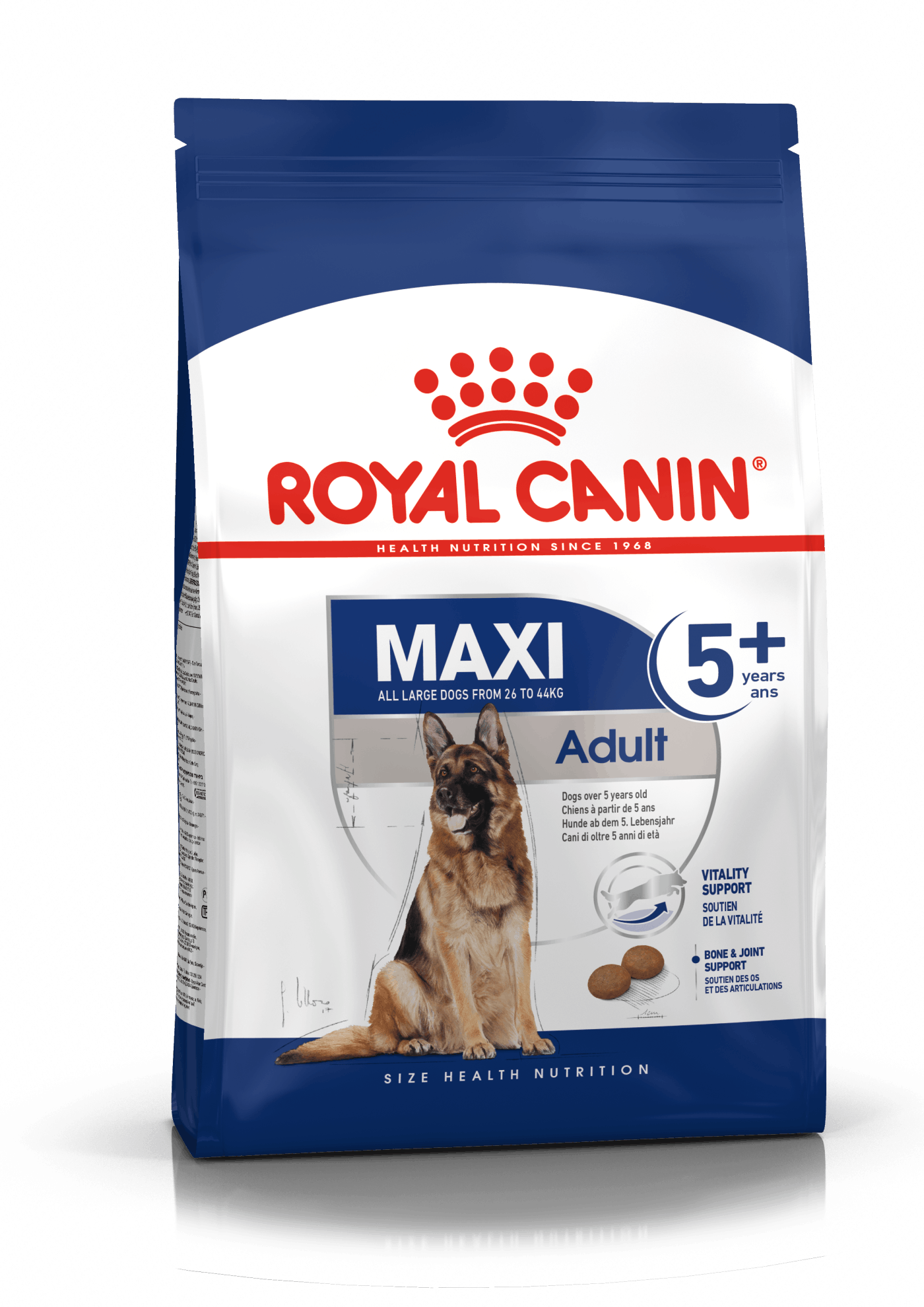 Se Royal Canin Maxi Adult 5+. Hunde over 5 år. 26-44kg. (15kg) hos Alttilhundogkat.dk