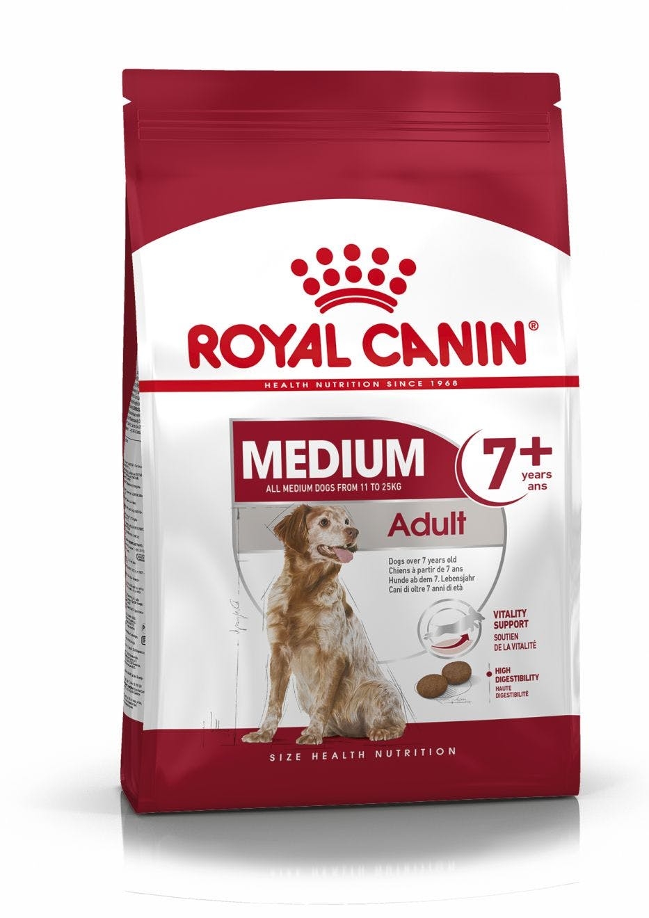 Royal Canin Medium Adult 7+. Hunde over 7 år. 11-25kg. Hund. (15kg)