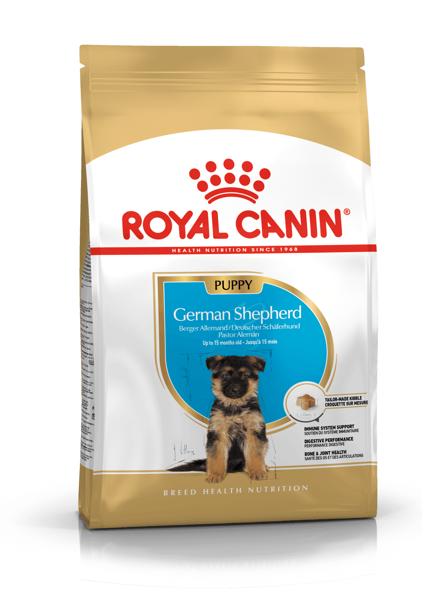 Se Royal Canin German Shepherd Puppy Op til 15 måneder 12kg hos Alttilhundogkat.dk