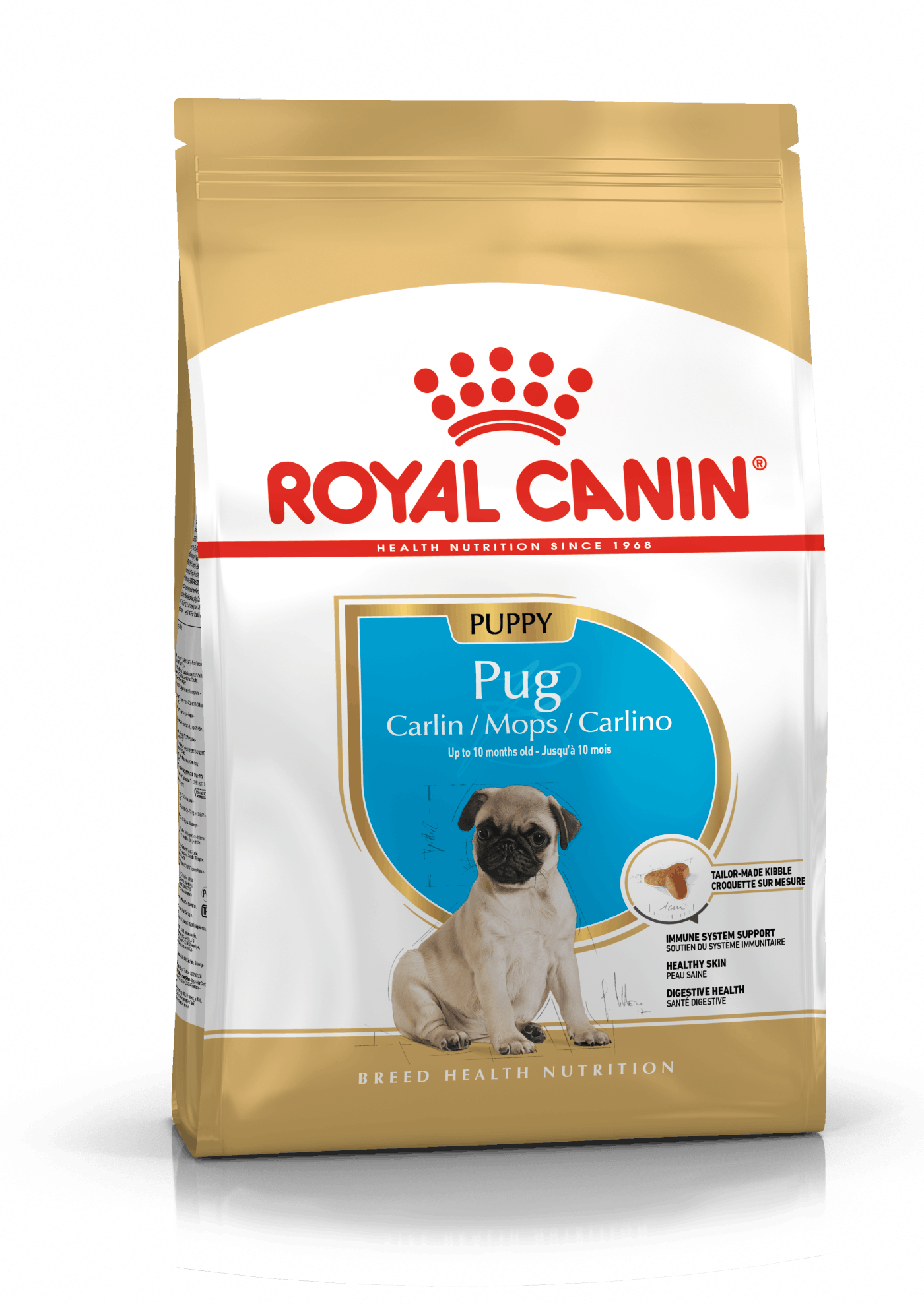 Se Royal Canin Pug / Mops Puppy - op til 10 måneder (1,5kg). hos Alttilhundogkat.dk