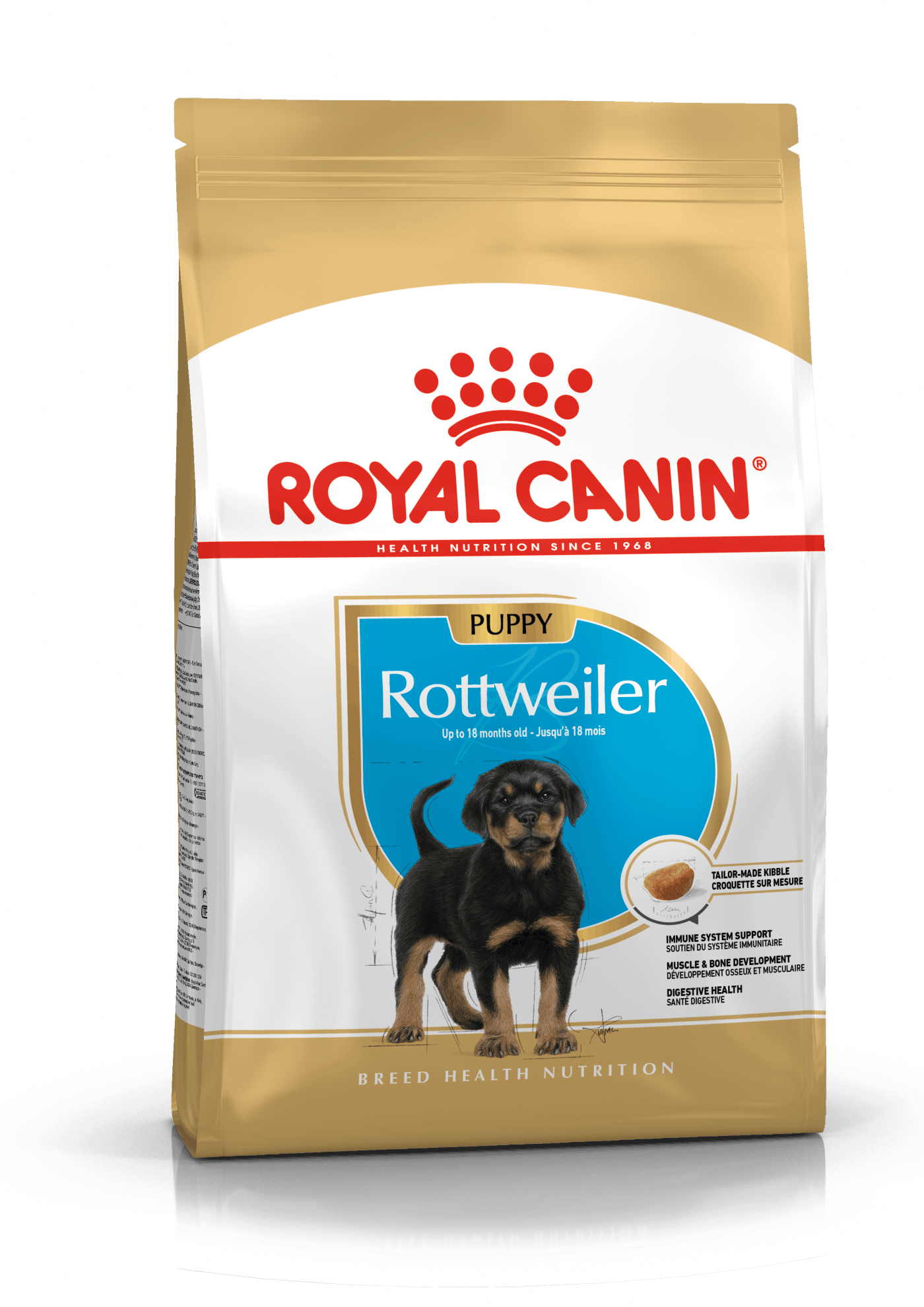 Se Royal Canin Rottweiler Puppy - op til 18 måneder (12kg) hos Alttilhundogkat.dk