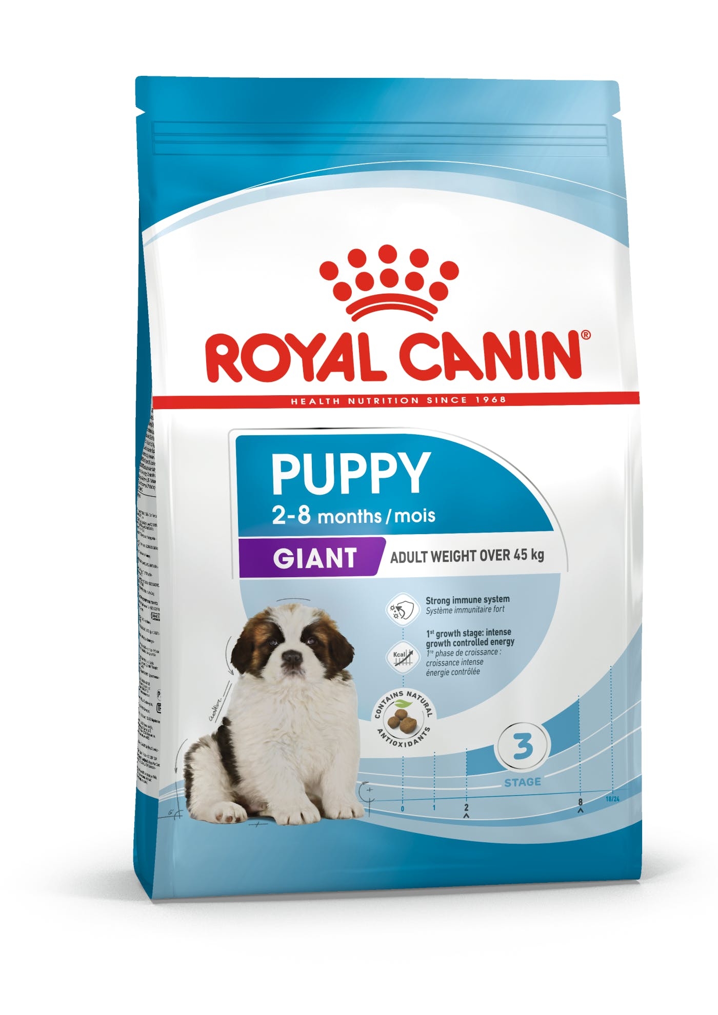 Se Royal Canin Giant Puppy. Op til 8 måneder. Voksenvægt over 45 kg. (15kg) hos Alttilhundogkat.dk