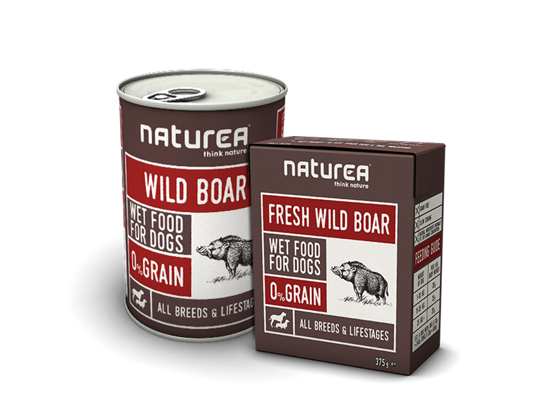 Naturea Naturals Wild Boar kornfri vådfoder 375g.